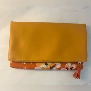 PRICE DROP LOWER!! Rachel Pally Fold over Leather Canvas Clutch Reversible!!
